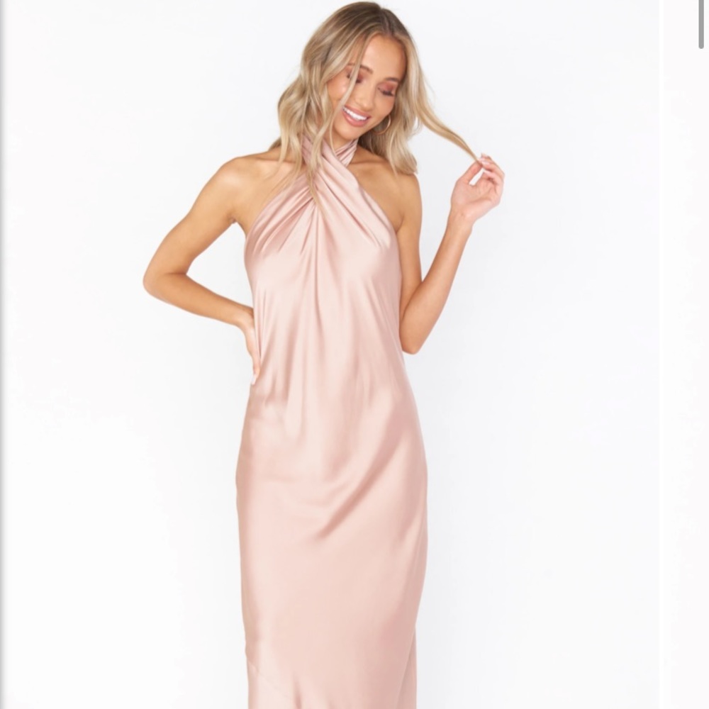 Rose Gold Jasmine Halter Dress Show Me Your Mumu